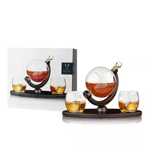 Globe Decanter & Whiskey Tumblers Set By Viski True Brands
