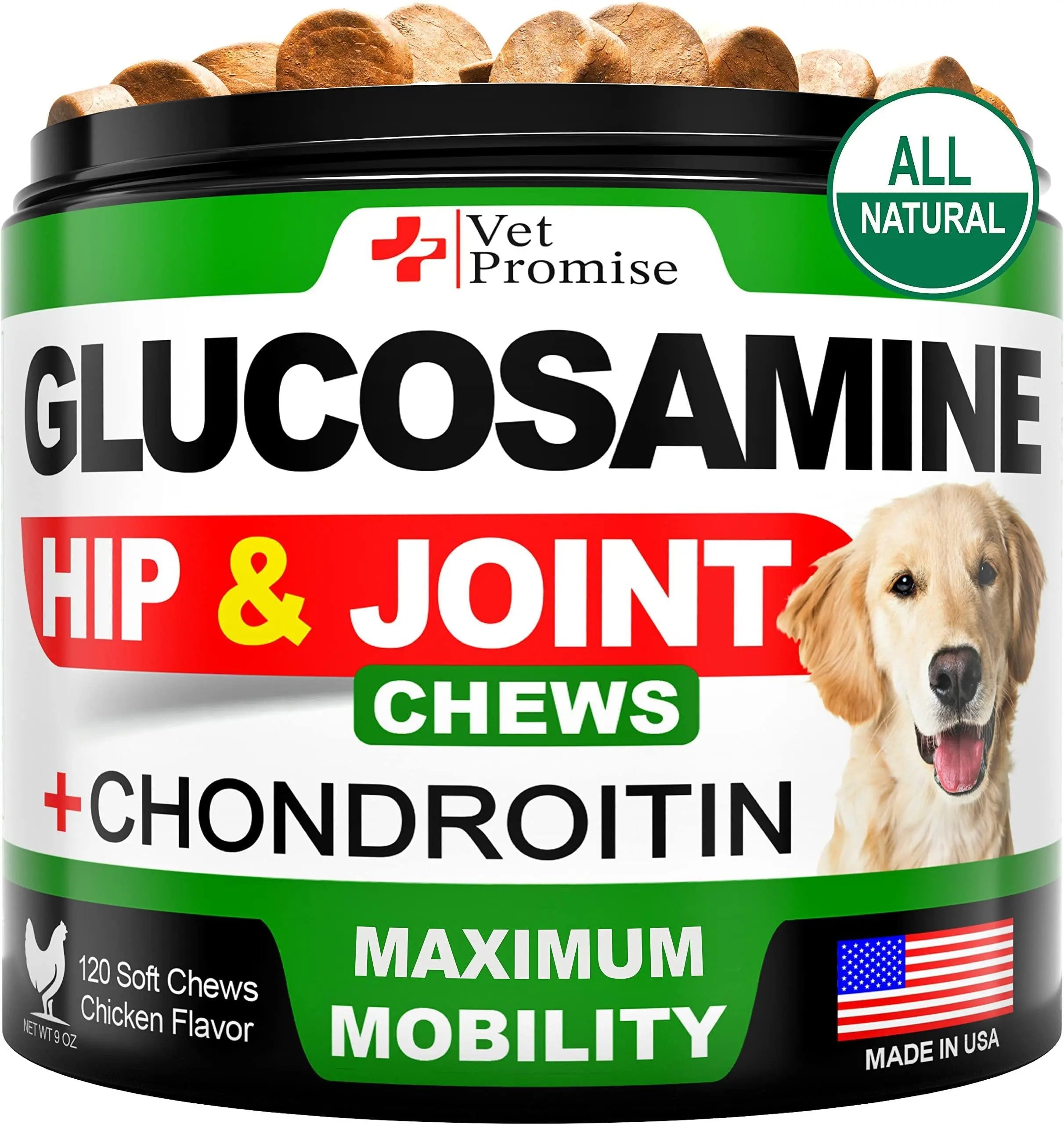 Glucosamine for Dogs   Hip and Joint Supplement for Dogs   Glucosamine Chondroitin for Dogs   Dog Joint Pain Relief Treats with MSM   Hemp   Advanced Dog Joint Supplement Health   120 Mobility Chews Vet Promise