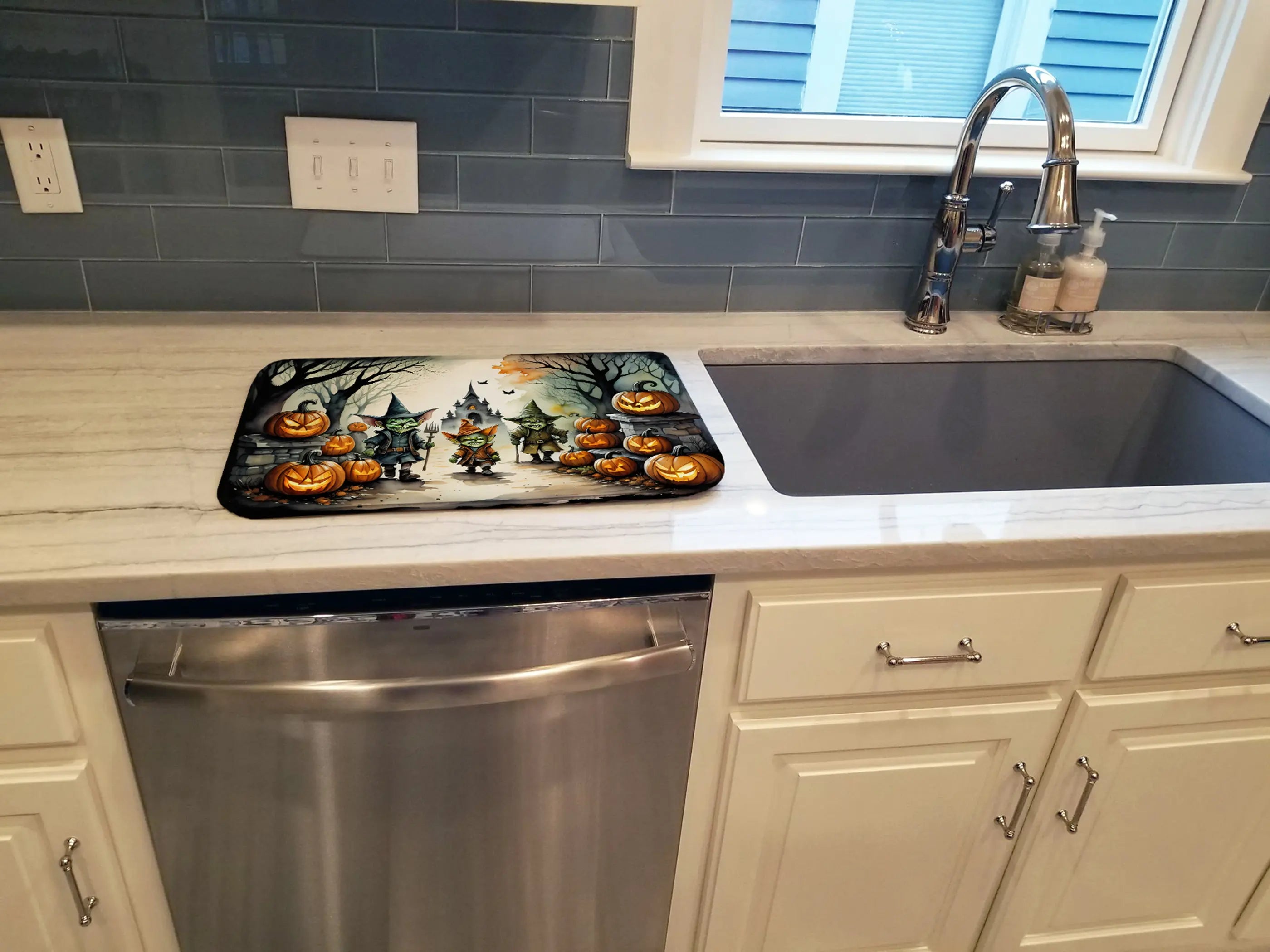 Goblins Spooky Halloween Dish Drying Mat Caroline's Treasures