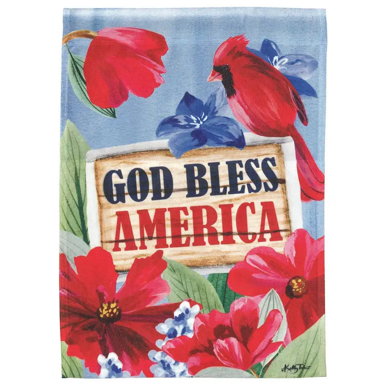 God Bless America Bird Flowers Dicksons Inc