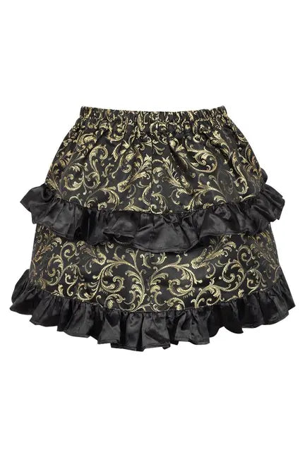 Gold/Black Brocade Ruched Bustle Skirt Daisy Corsets