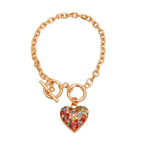 Gold Chain 3D Multi-Color Heart Dog Necklace Bark Fifth Avenue