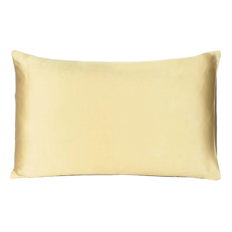 Gold Dreamy Set Of 2 Silky Satin Standard Pillowcases Homeroots Bed & Bath