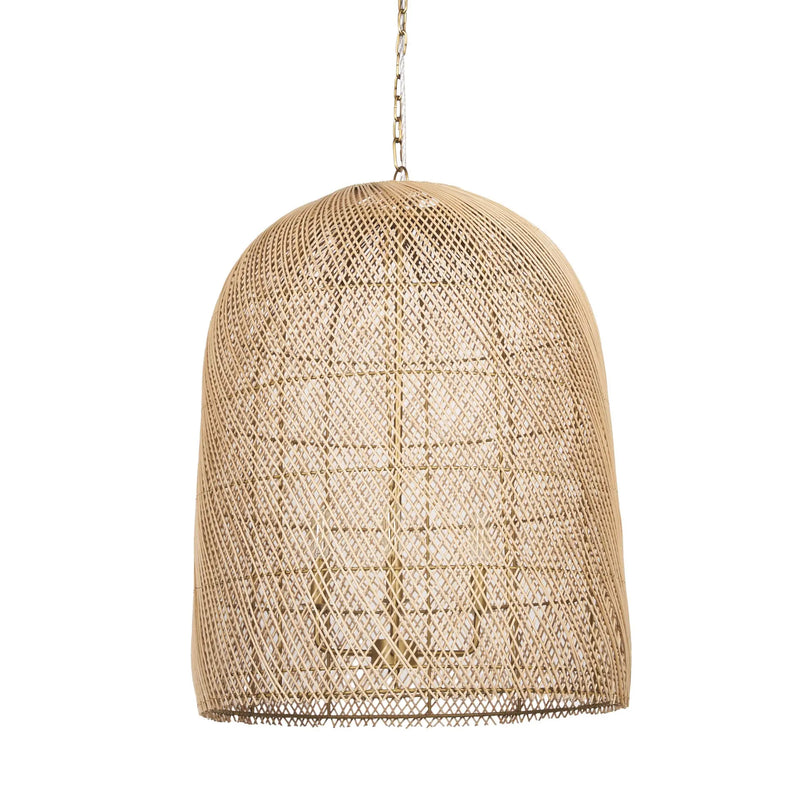 Gold Four Light Rattan Dimmable Chandelier With Gold Shades Homeroots Lighting