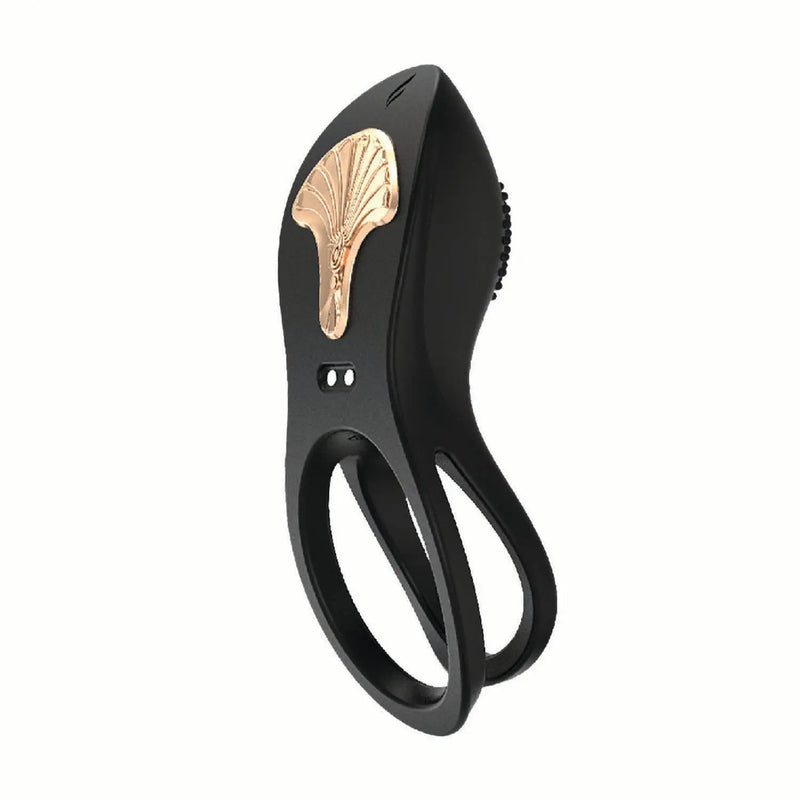Gold Glam Cockring Black Nasstoys