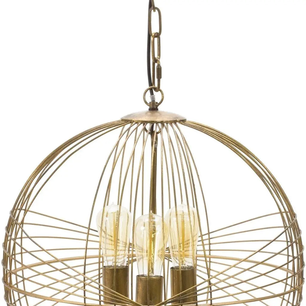 Gold Iron Sphere Ceiling Light Homeroots Lighting