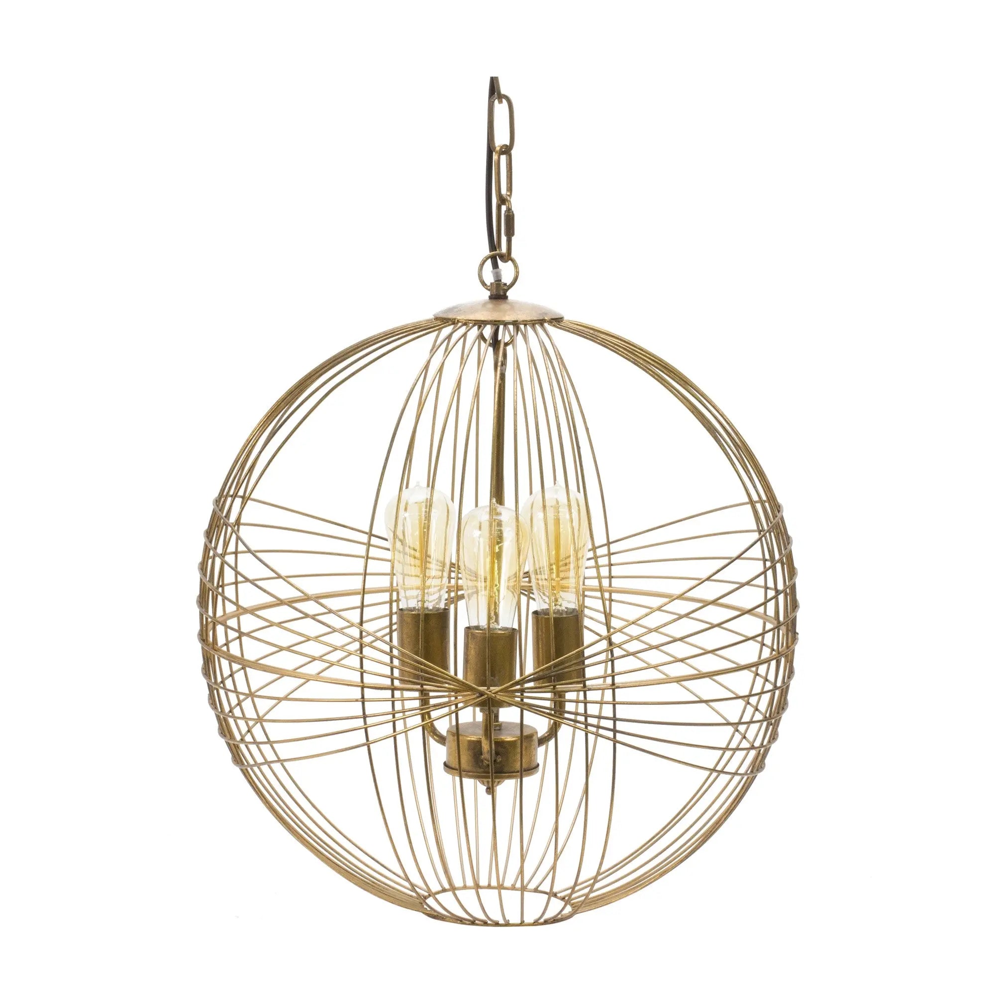 Gold Iron Sphere Ceiling Light Homeroots Lighting