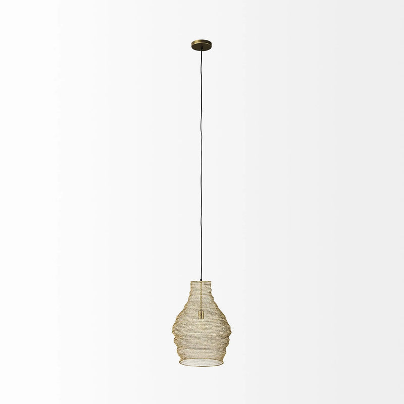 Gold Metal Wire Mesh Hanging Pendant Light Homeroots Lighting