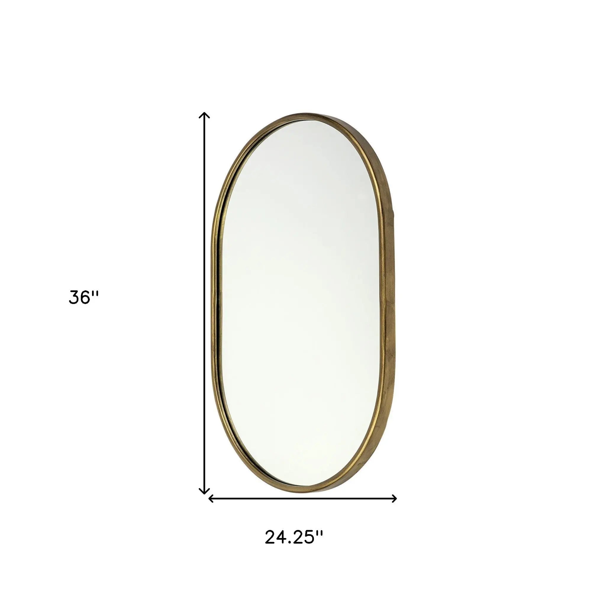 Gold Oval Accent Metal Mirror Homeroots Bed & Bath