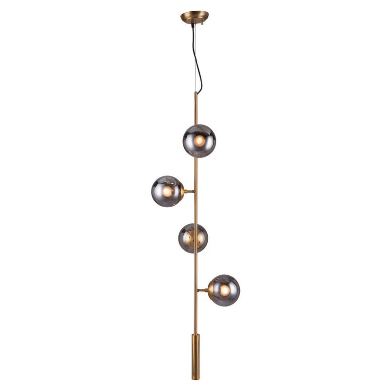 Gold Shaded Four Light Metal Dimmable Ceiling Light With Clear Shades Homeroots Lighting