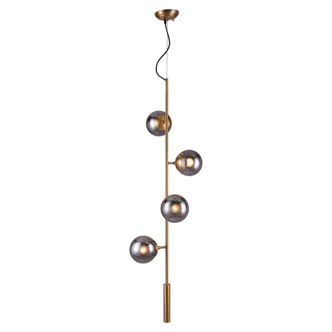 Gold Shaded Four Light Metal Dimmable Ceiling Light With Clear Shades Homeroots Lighting