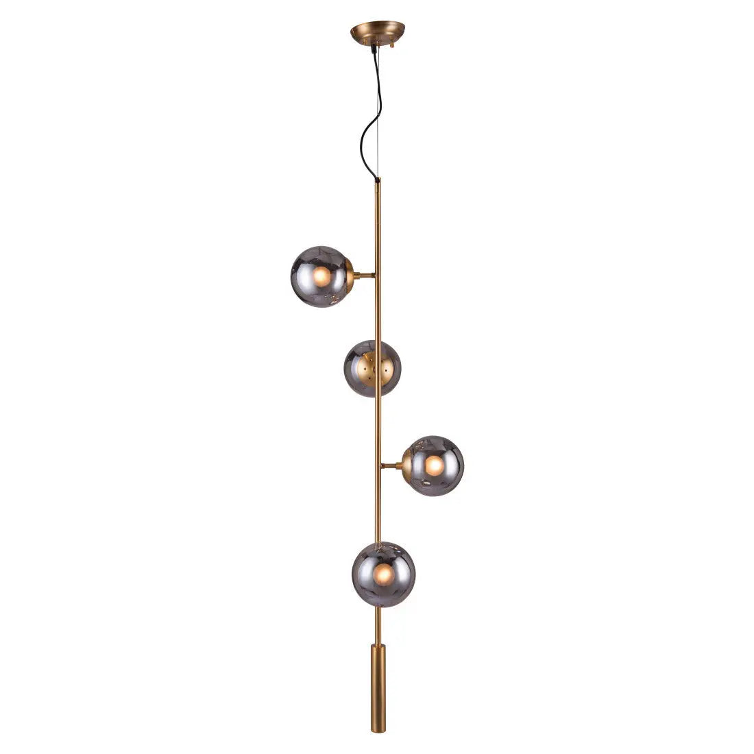 Gold Shaded Four Light Metal Dimmable Ceiling Light With Clear Shades Homeroots Lighting