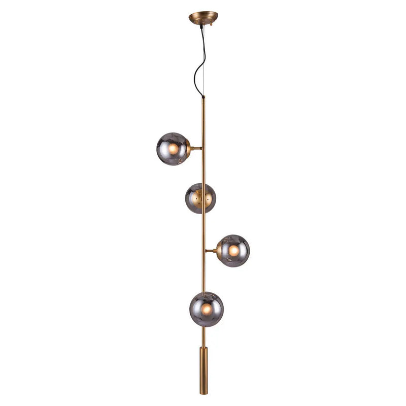 Gold Shaded Four Light Metal Dimmable Ceiling Light With Clear Shades Homeroots Lighting