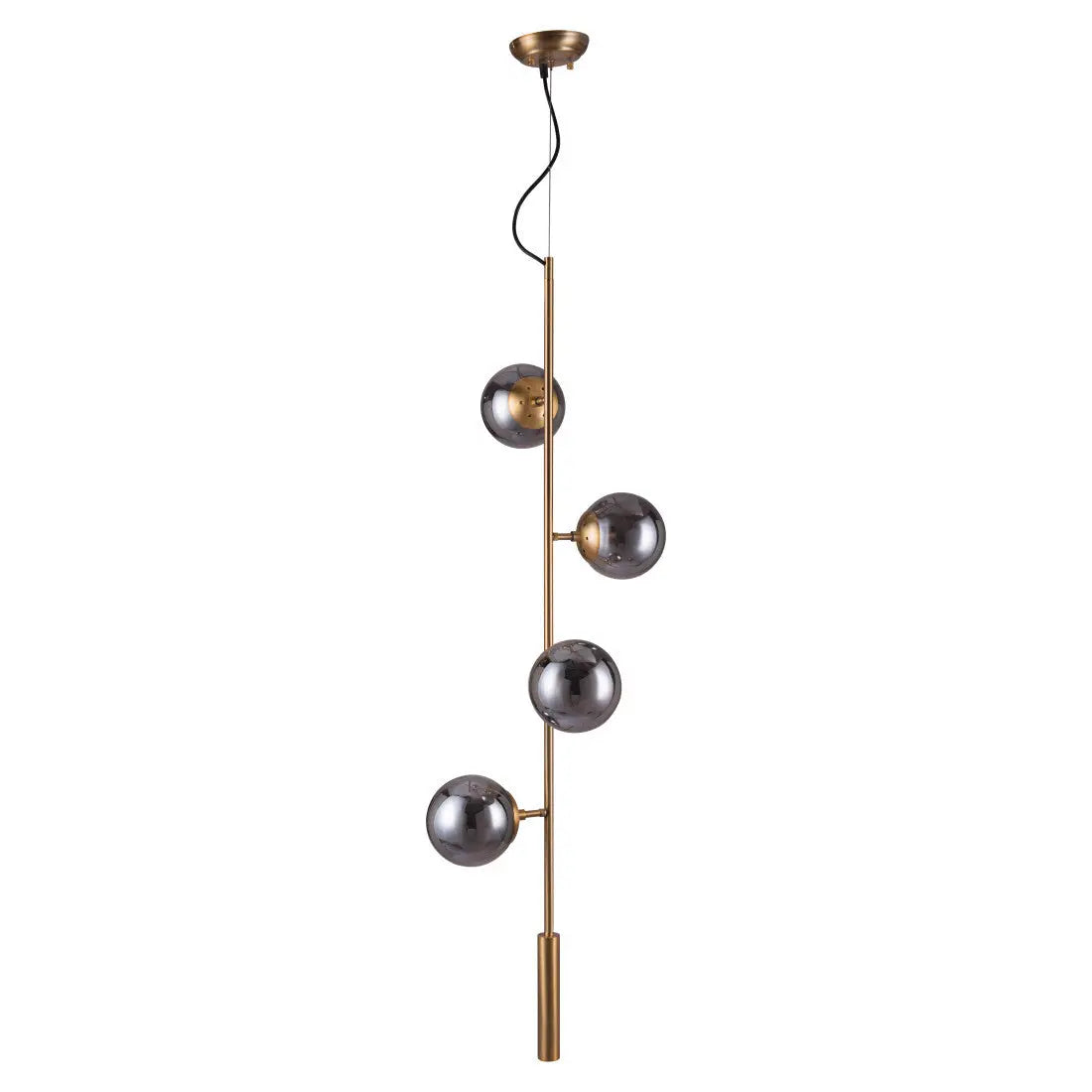 Gold Shaded Four Light Metal Dimmable Ceiling Light With Clear Shades Homeroots Lighting