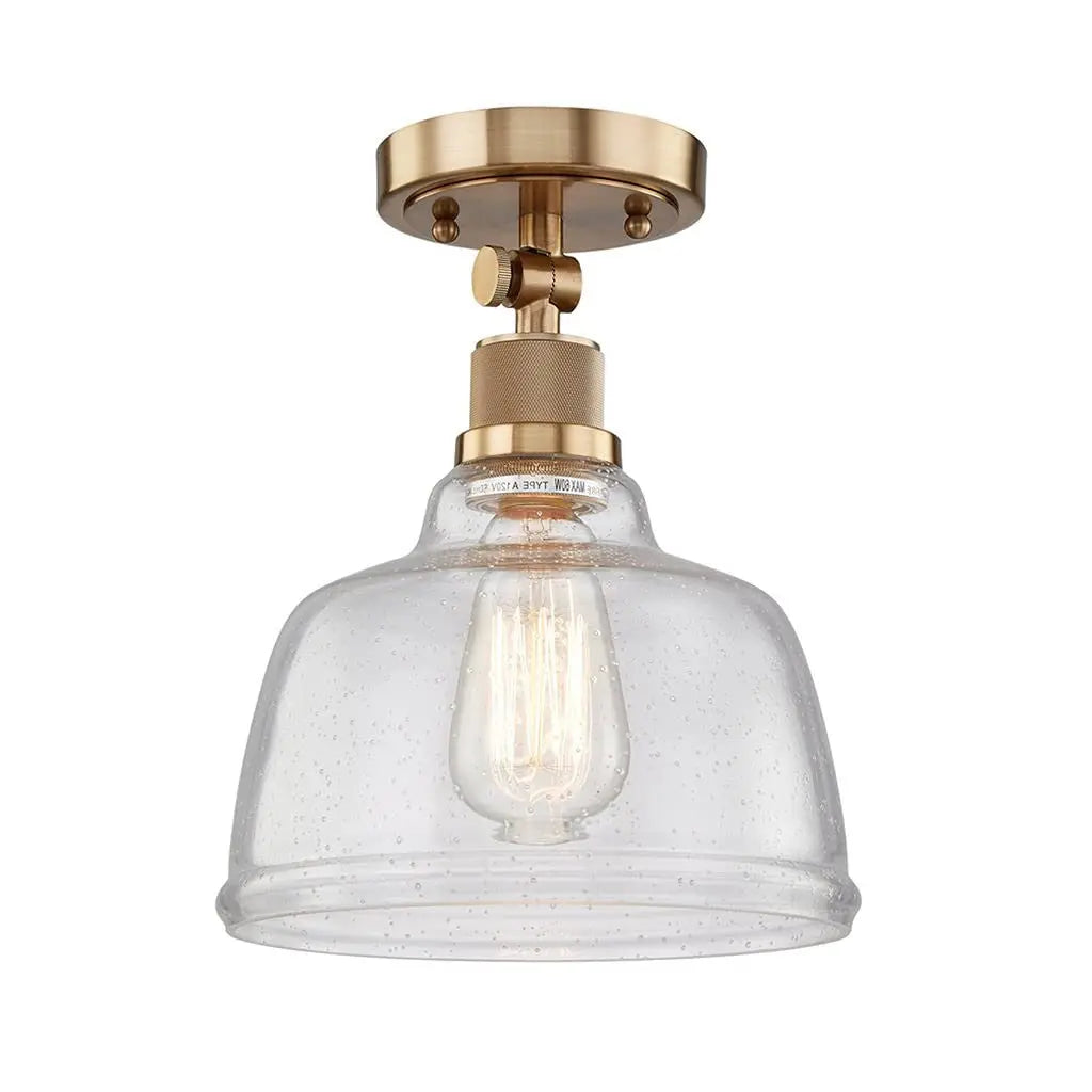 Gold Shaded Metal Dimmable Flush Chandelier With Clear Shades Homeroots Lighting