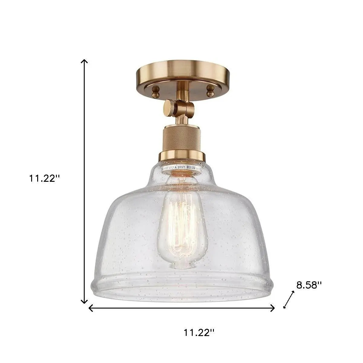 Gold Shaded Metal Dimmable Flush Chandelier With Clear Shades Homeroots Lighting
