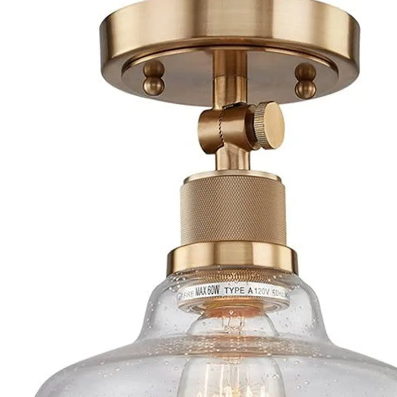 Gold Shaded Metal Dimmable Flush Chandelier With Clear Shades Homeroots Lighting