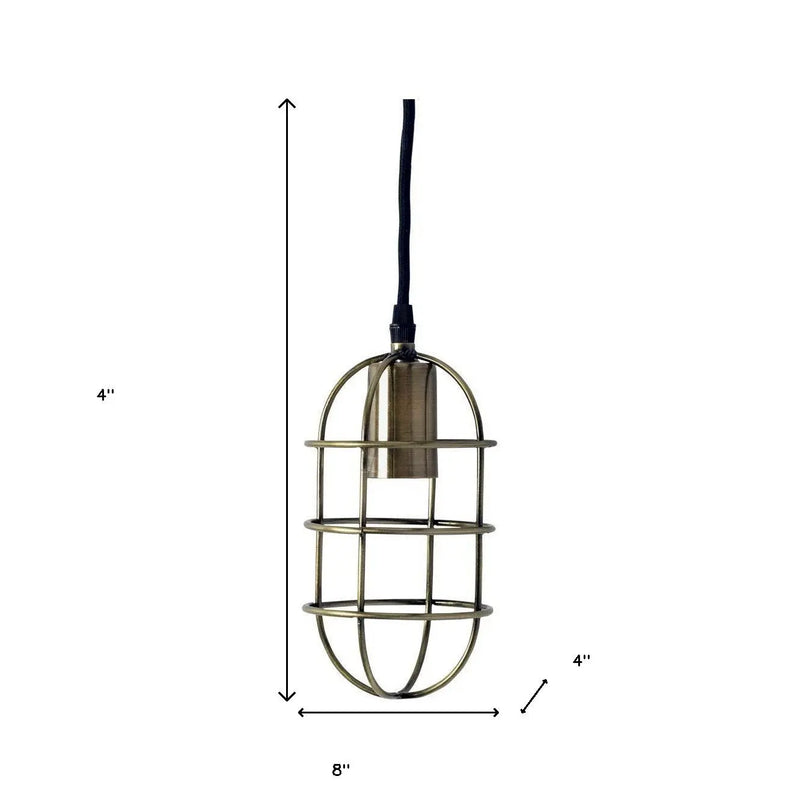 Gold Single Metal Dimmable Ceiling Light With Antiqued Brass Shades Homeroots Lighting