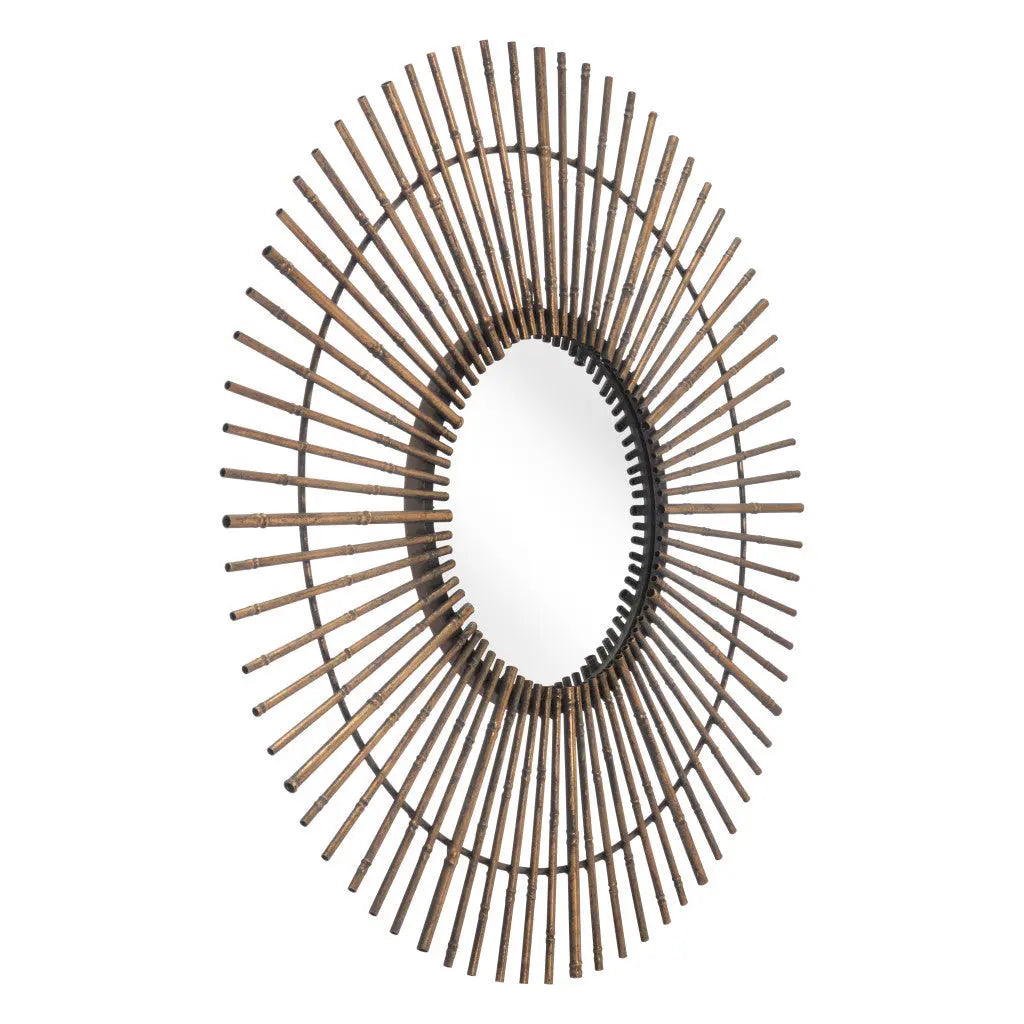 Gold Tribal Round Mirror - GreatEagleInc