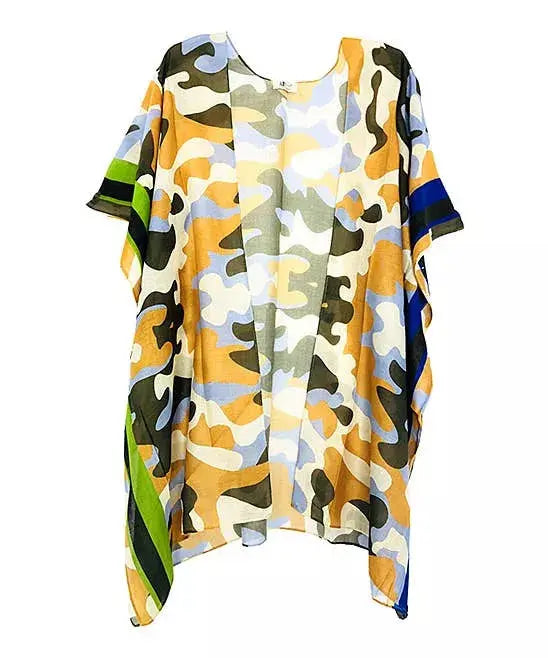 Gold Two Tone Edge Camo Kimono JC Sunny Fashion