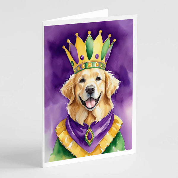 Golden Retriever King of Mardi Gras Greeting Cards Pack of 8 Caroline's Treasures