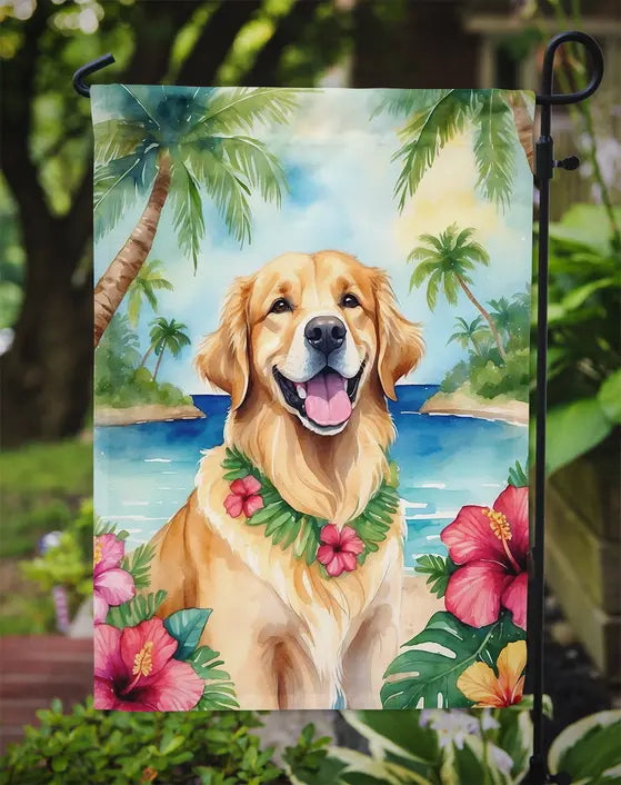 Golden Retriever Luau Garden Flag Caroline's Treasures
