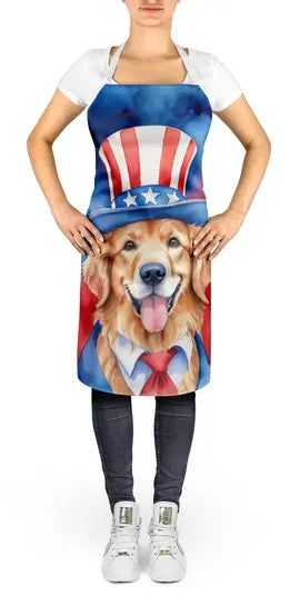 Golden Retriever Patriotic American Apron Caroline's Treasures