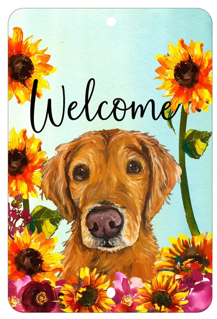 Golden Retriever Red - HHS Welcome Indoor/Outdoor Aluminum Sign Best of Breed