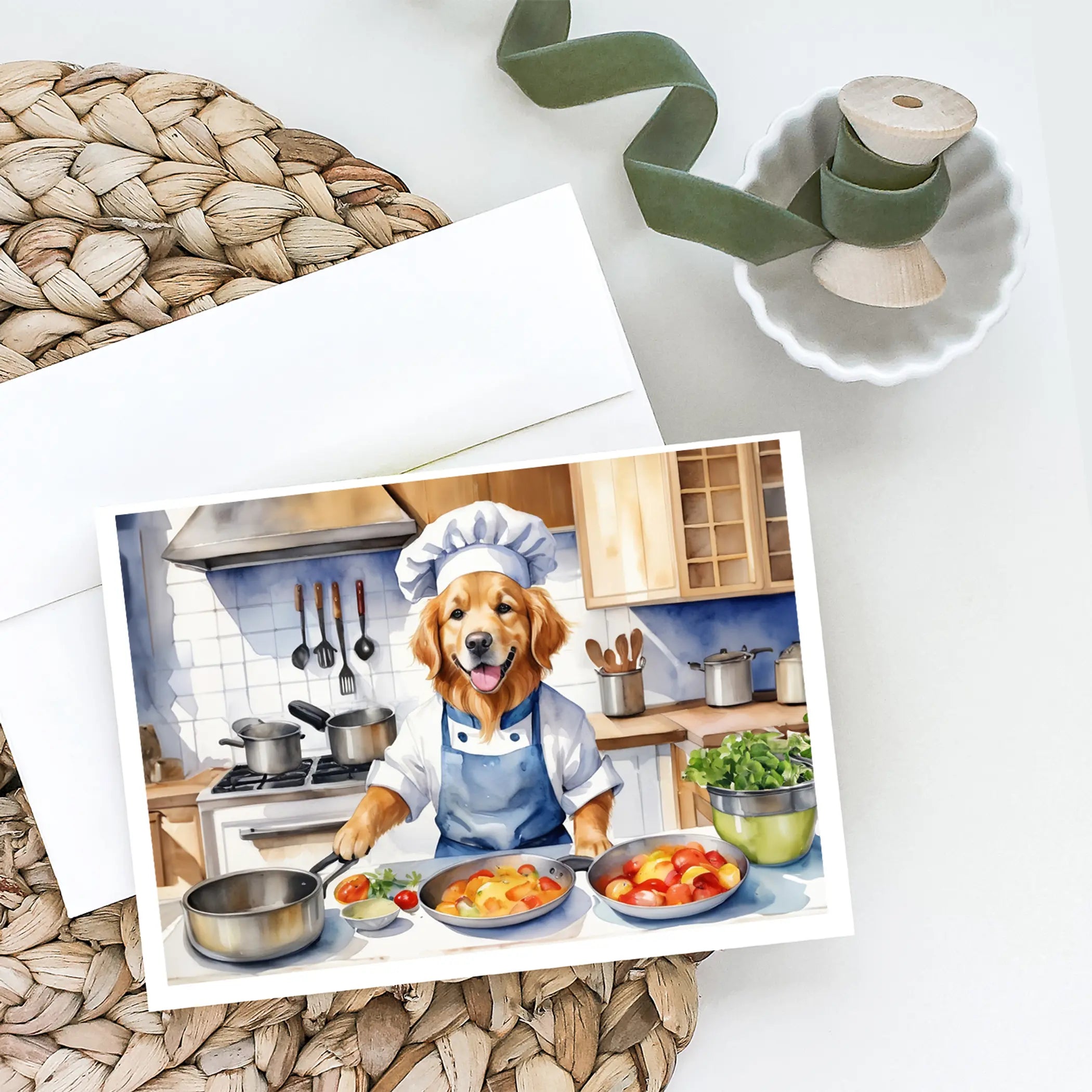 Golden Retriever The Chef Greeting Cards Pack of 8 Caroline's Treasures