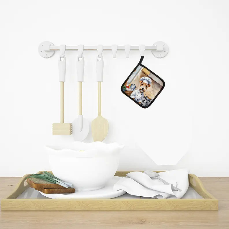 Golden Retriever The Chef Pair of Pot Holders Caroline's Treasures