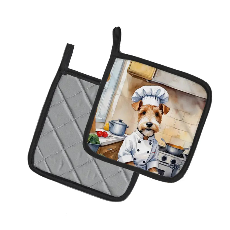 Golden Retriever The Chef Pair of Pot Holders Caroline's Treasures