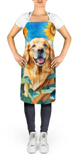 Golden Retriever in Sunflowers Apron Caroline's Treasures
