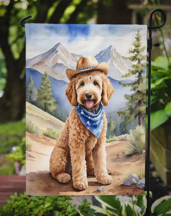 Goldendoodle Cowboy Welcome Garden Flag Caroline's Treasures