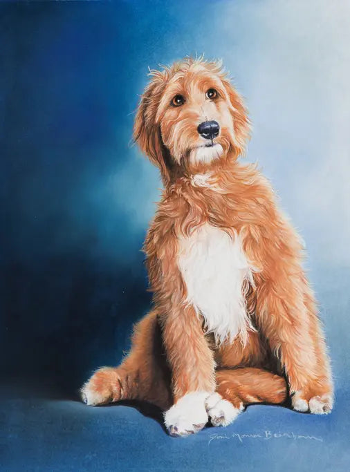 Goldendoodle - Joni Monroe Beinborn Portrait House and Garden Flag Best of Breed