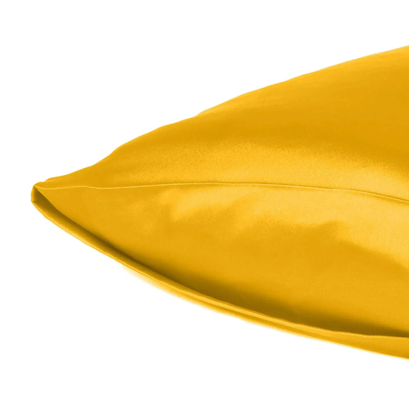 Goldenrod Dreamy Set Of 2 Silky Satin Standard Pillowcases Homeroots Bed & Bath
