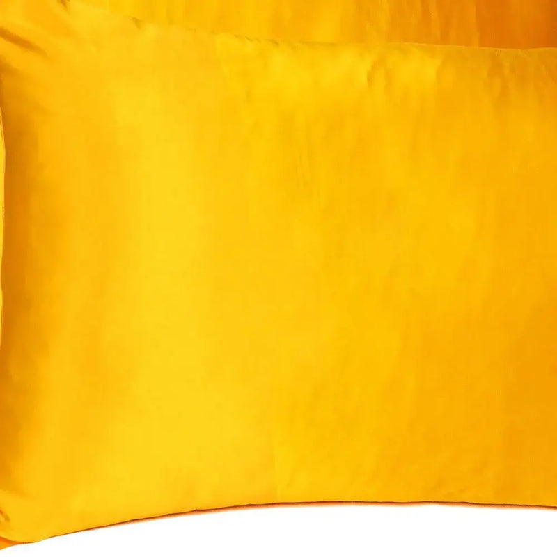 Goldenrod Dreamy Set Of 2 Silky Satin Standard Pillowcases Homeroots Bed & Bath