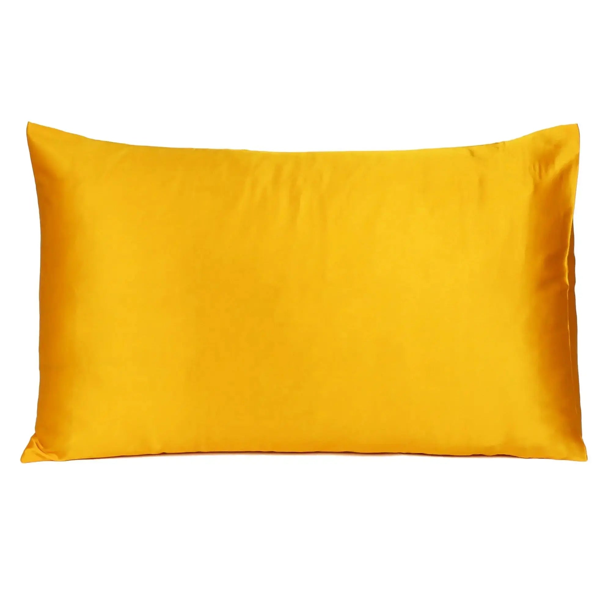 Goldenrod Dreamy Set Of 2 Silky Satin Standard Pillowcases Homeroots Bed & Bath