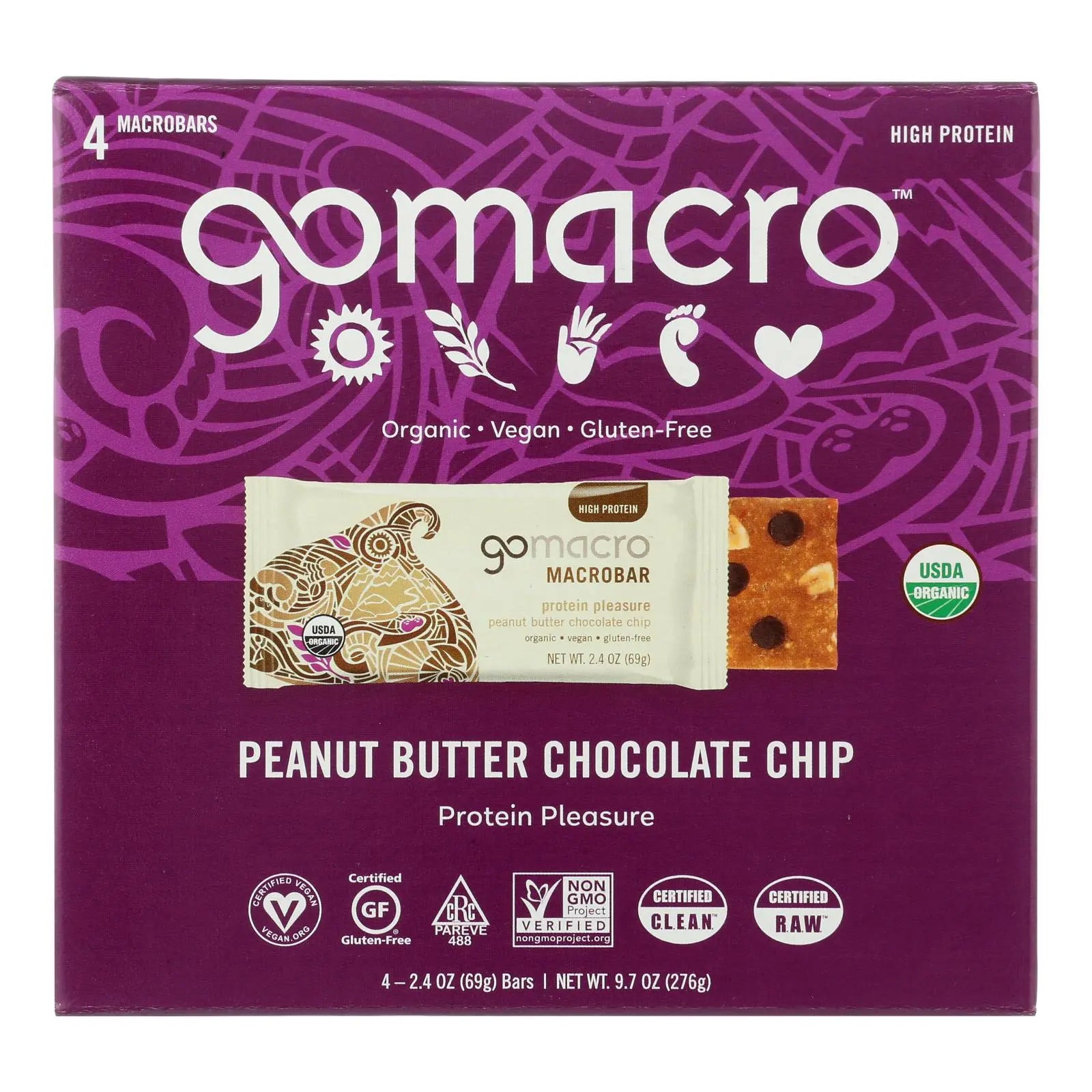 Gomacro - Bar Peanut Butter Cchip - Case Of 7-4/2.4 Oz Gomacro