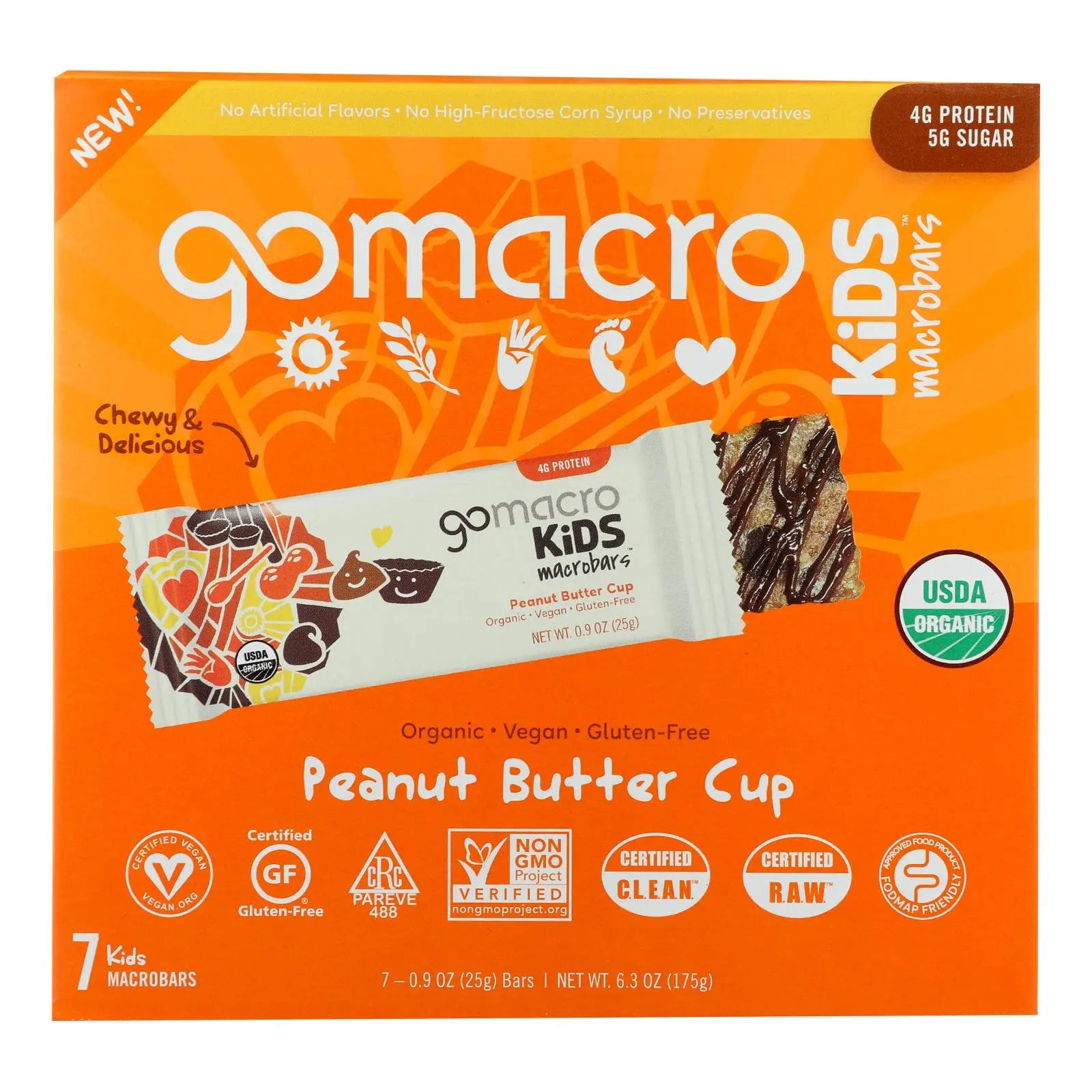Gomacro - Kids Macrobar Peanut Butter Cup - Cs Of 7-6.3 Oz Gomacro