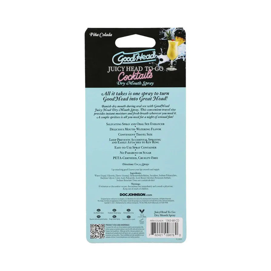 Goodhead Juicy Head Cocktails Dry Mouth Spray to-Go - Pina Colada Doc Johnson