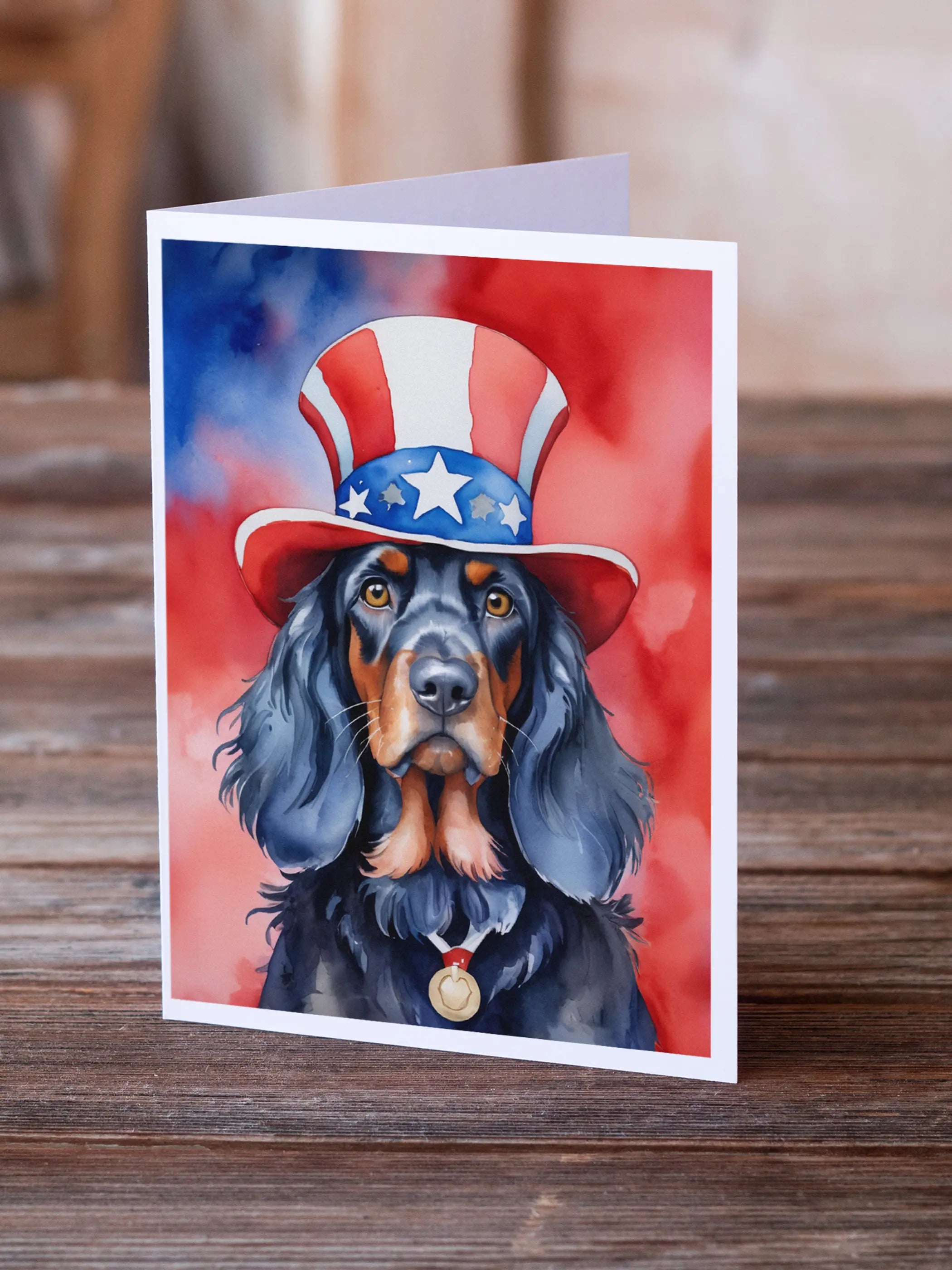Gordon Setter Patriotic American Greeting Cards Pack of 8 Caroline's Treasures
