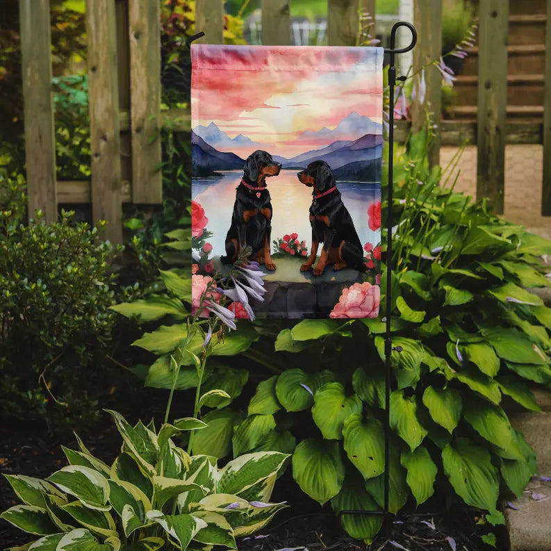 Gordon Setter Two Hearts Garden Flag Caroline's Treasures