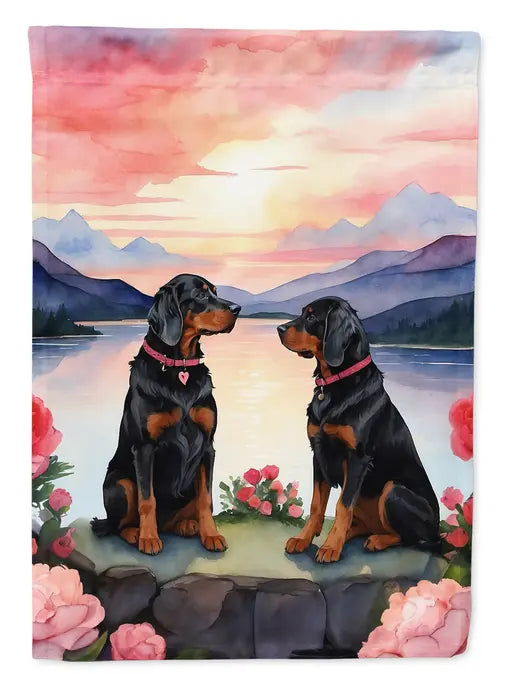 Gordon Setter Two Hearts Garden Flag Caroline's Treasures