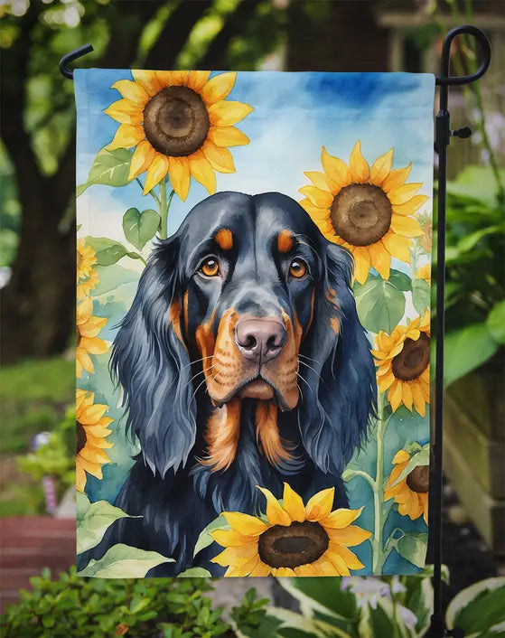 Gordon Setter in Sunflowers Garden Flag Caroline's Treasures