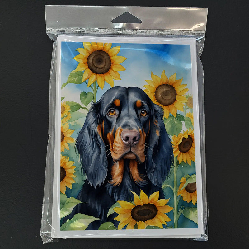 Gordon Setter in Sunflowers Greeting Cards Pack of 8 Caroline's Treasures