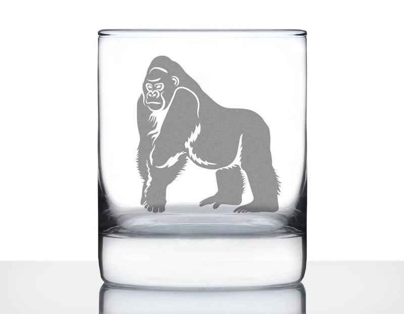 Gorilla Whiskey Rocks Glass - Exotic Animal Gifts and Decor Bevvee