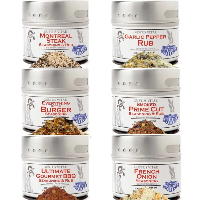 Gourmet Steak & Beef Seasoning Gift Set - Six Pack Gustus Vitae