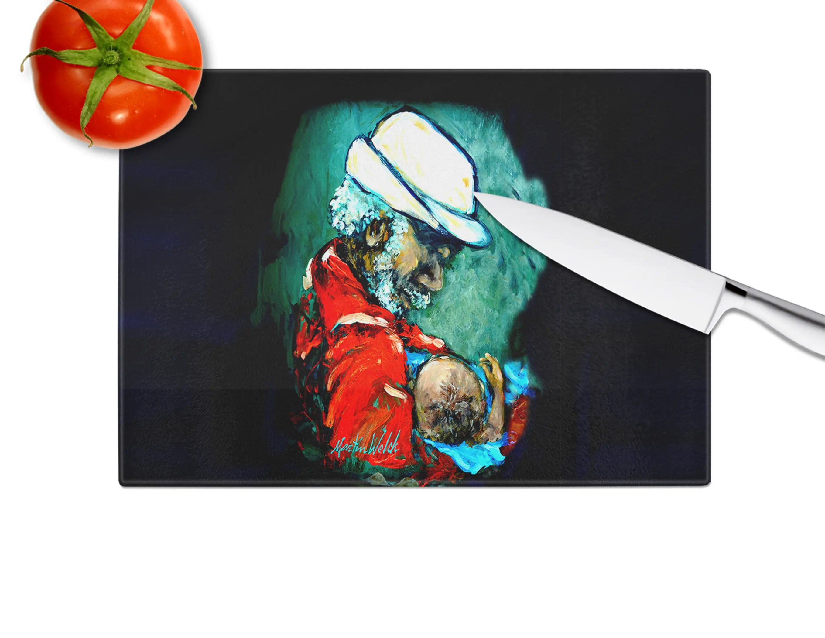 Grand Pappy and Baby Glass Cutting Board Caroline's Treasures