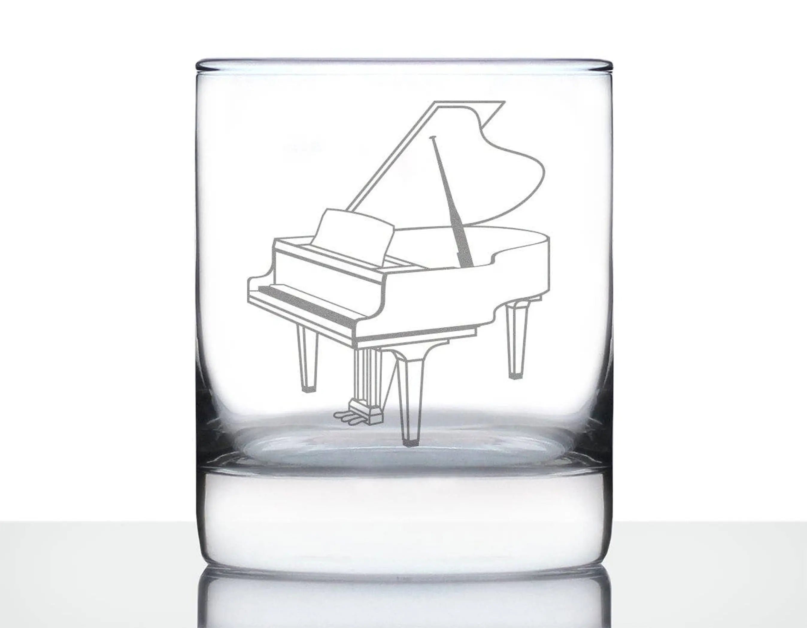 Grand Piano Whiskey Rocks Glass - Pianist Musician Gifts Bevvee