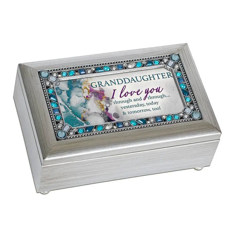 Granddaughter Petite Silver Jeweled Music Box Dicksons Inc